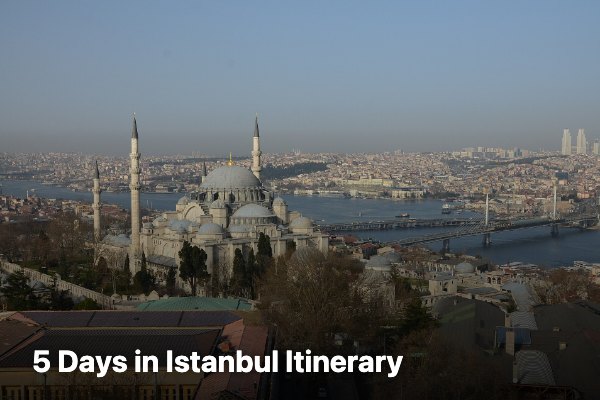 View over the historic peninsula of Istanbul with the Suleymaniye Mosque and the Golden Horn