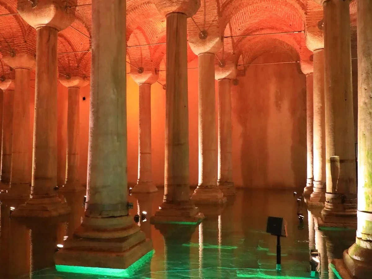 Columns of the Basilica Cistern in Istanbul