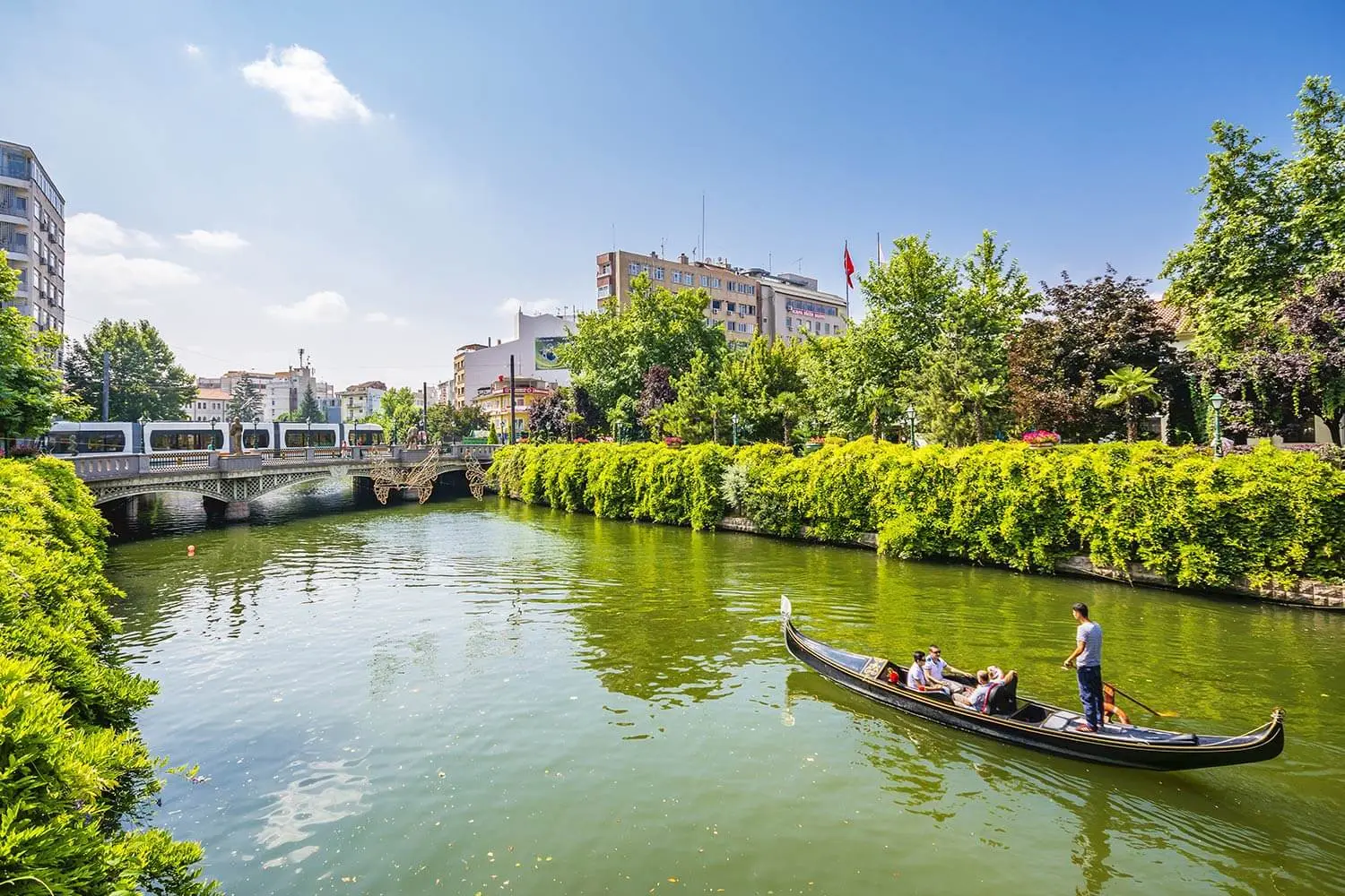 Boating on the Porsuk river in central Eskişehir