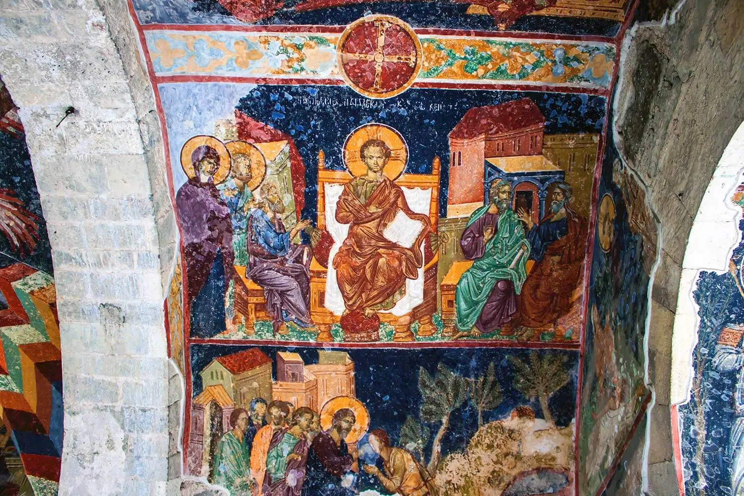 Byzantine frescoes inside Hagia Sophia, Trabzon