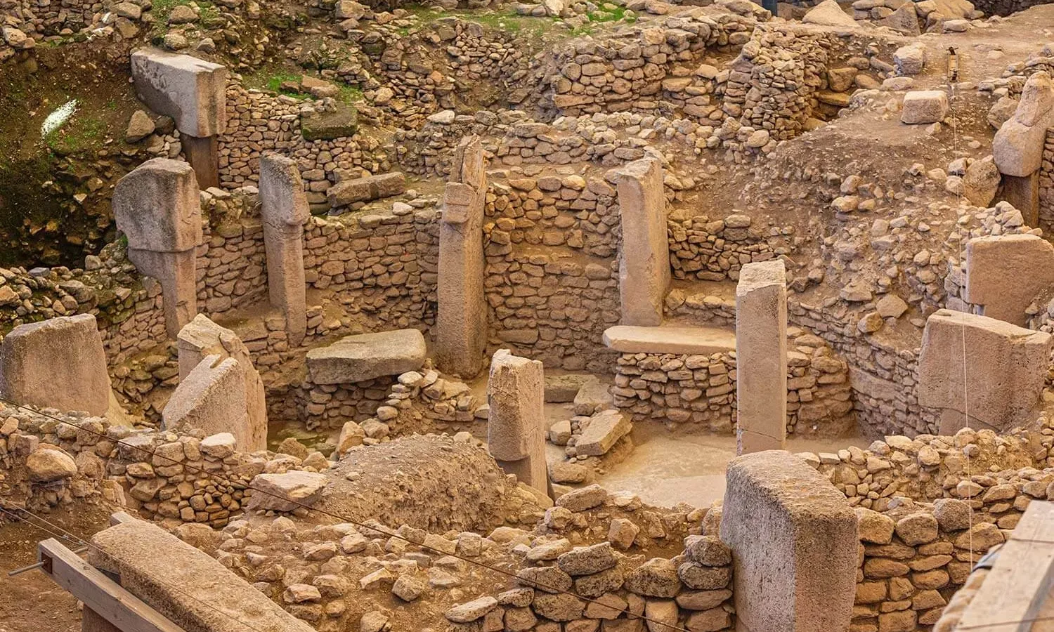 Carved T-shaped pillars in the enclosures of Göbeklitepe