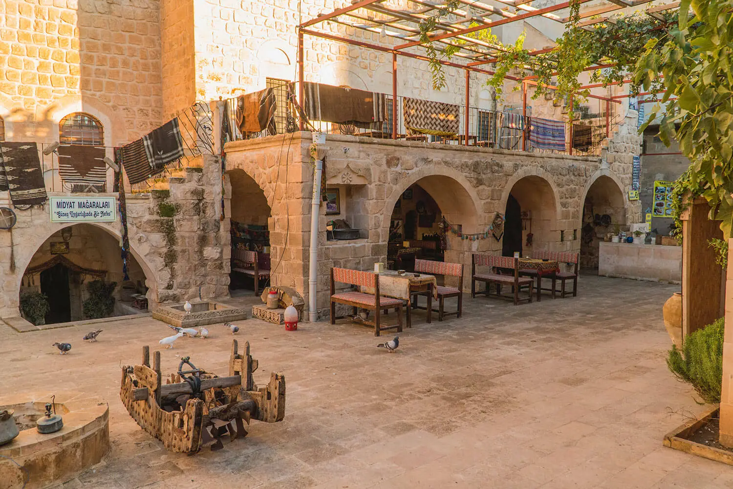 Courtyard of an old stone house in Midyat