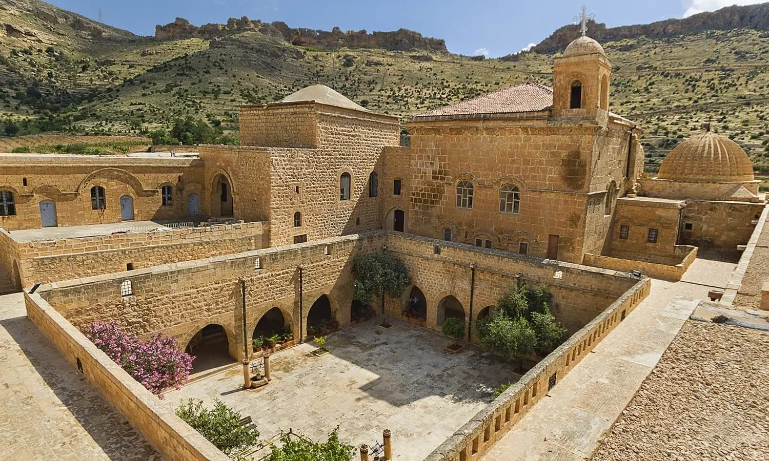 Deyrulzafaran Monastery among the hills east of Mardin