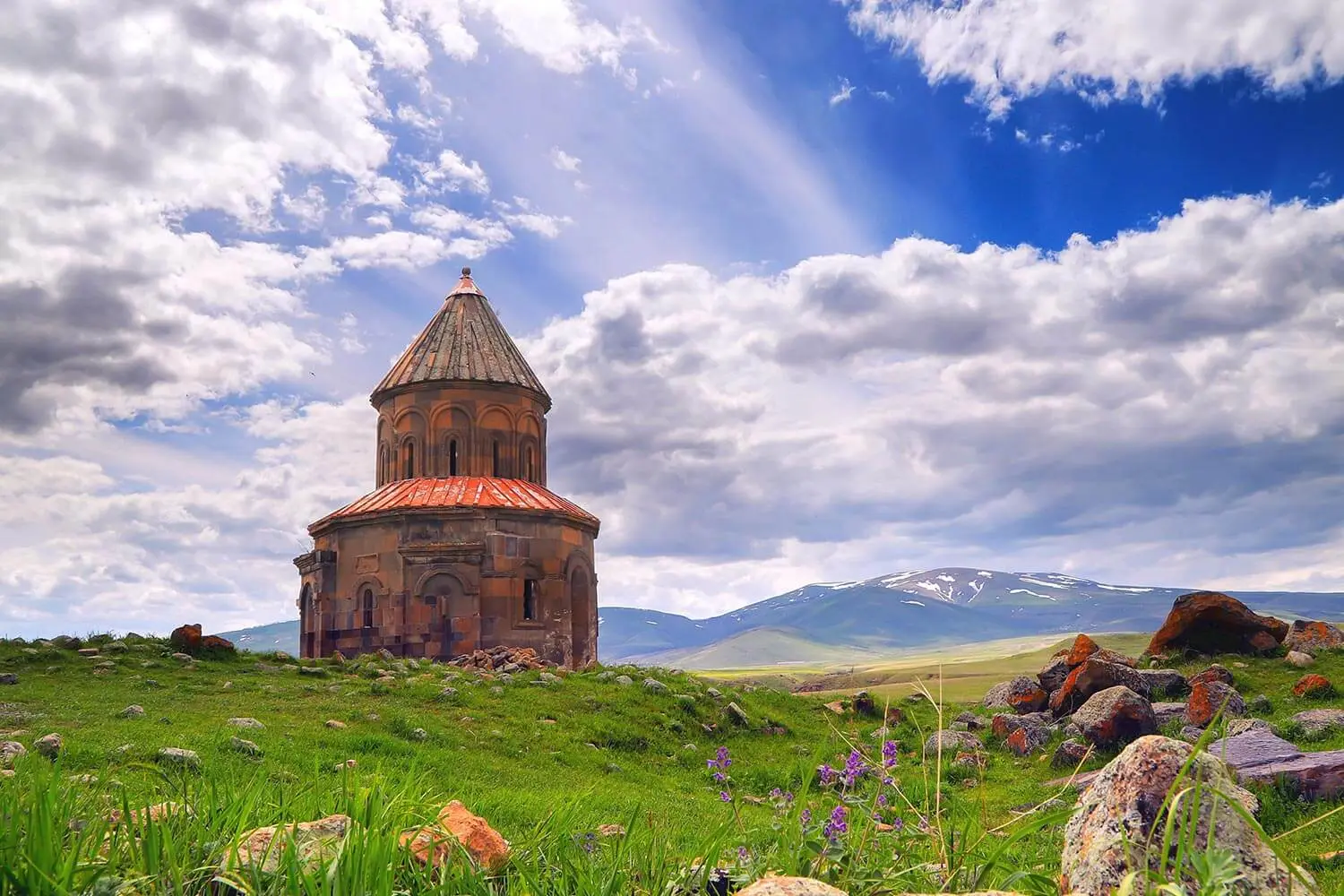 A domed church on the grassland at Ani