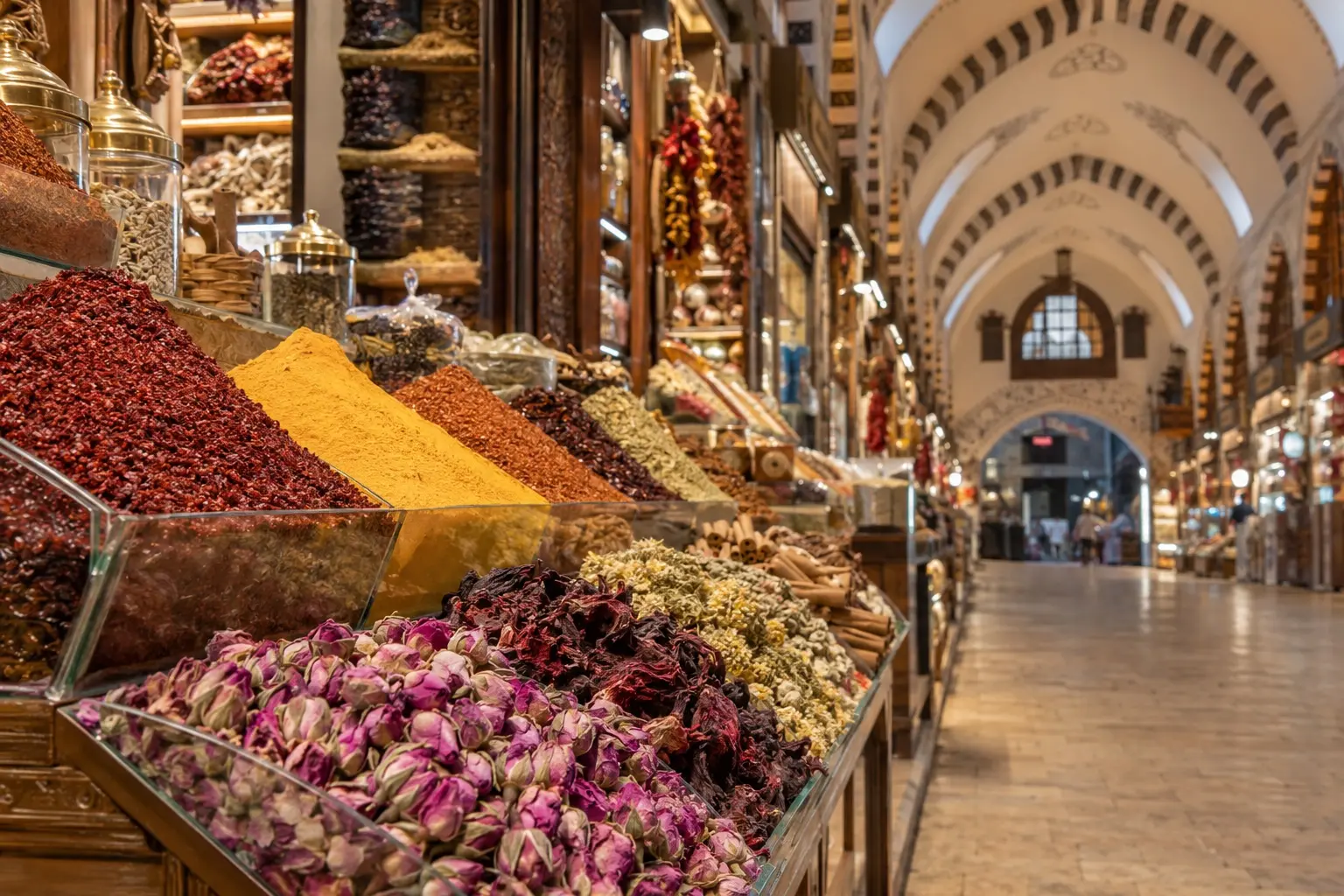 Dried flowers, teas and spices in the Spice Bazaar