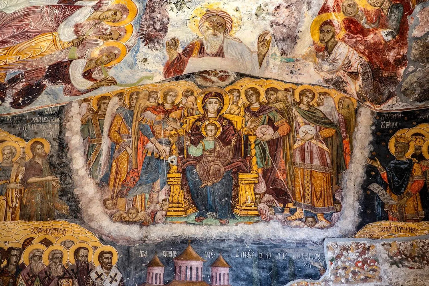 Frescoes on the rock church at Sumela
