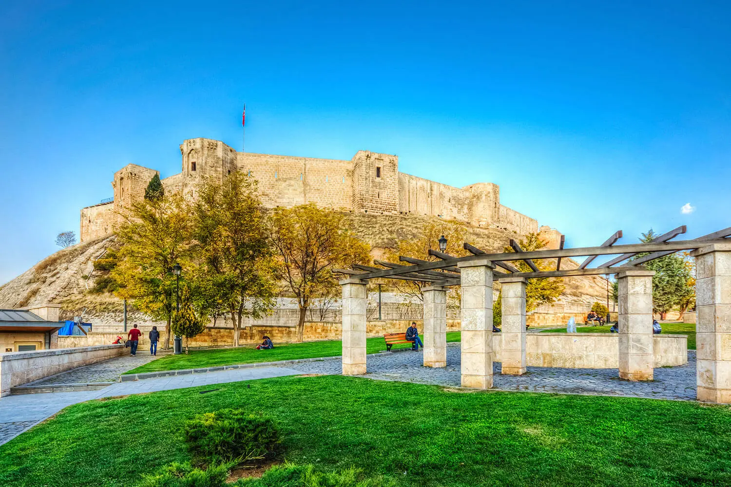 Gaziantep Castle from the park below