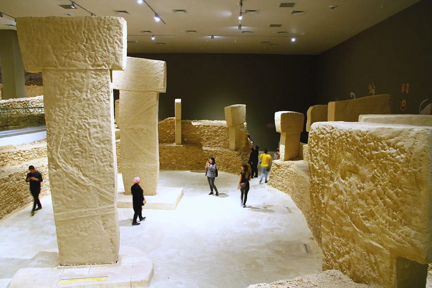 Göbeklitepe pillar replicas inside the Şanlıurfa Archaeology Museum