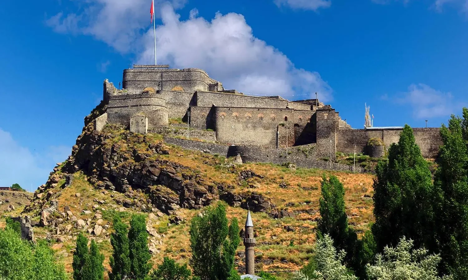 Kars Castle on its basalt hill above the city
