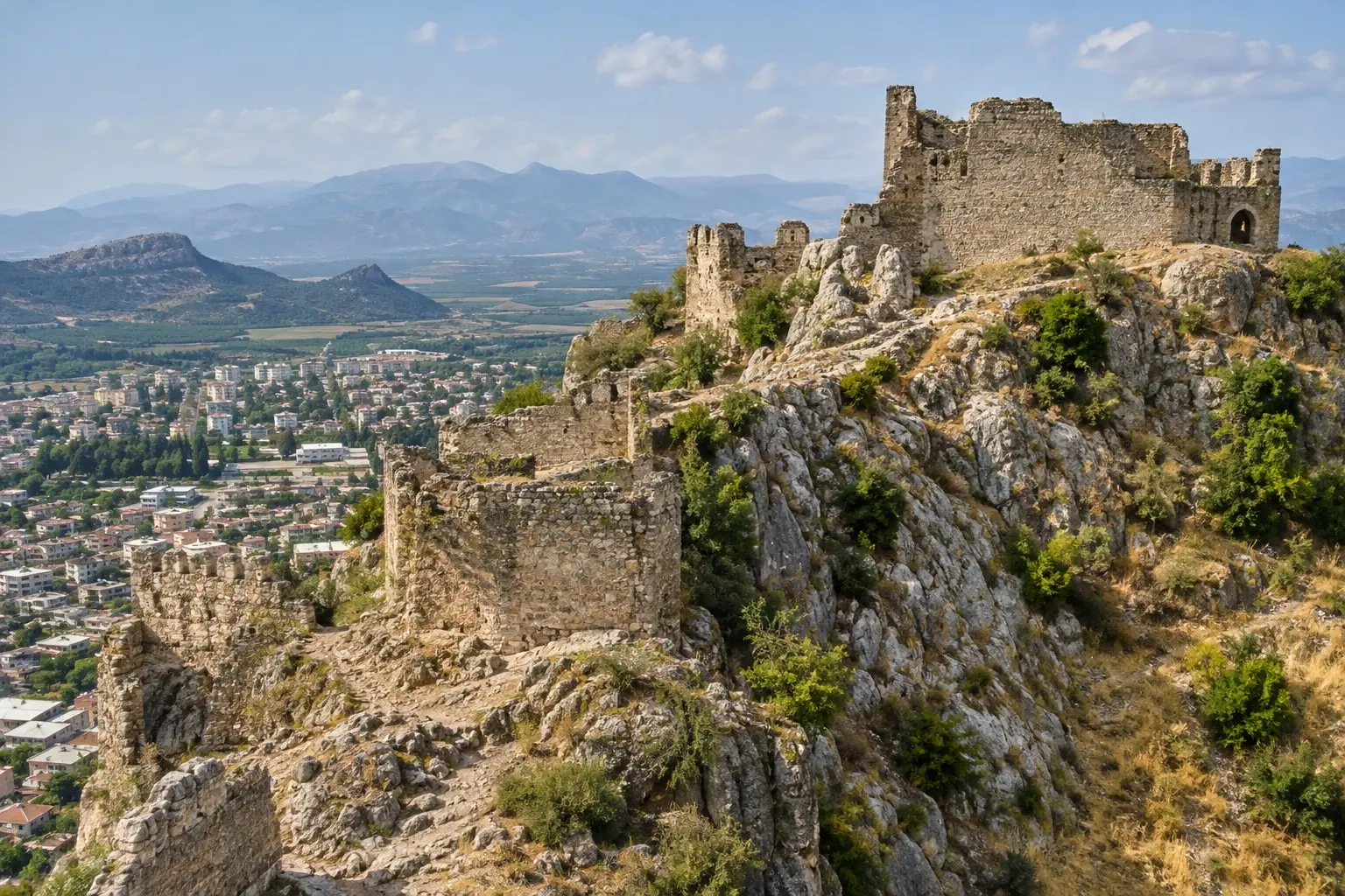 Kozan Castle on its ridge above the town