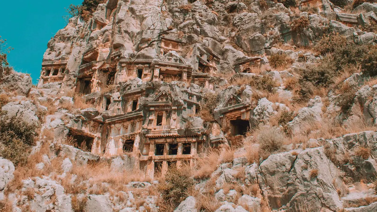 Lycian rock tombs at Myra in Demre