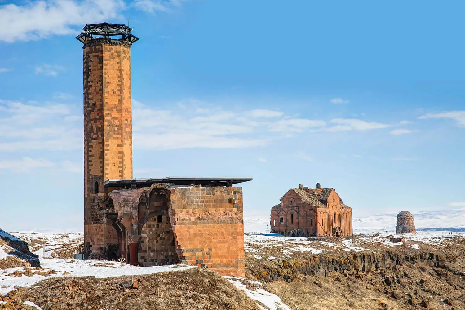The Manuchihr Mosque and Ani Cathedral in winter