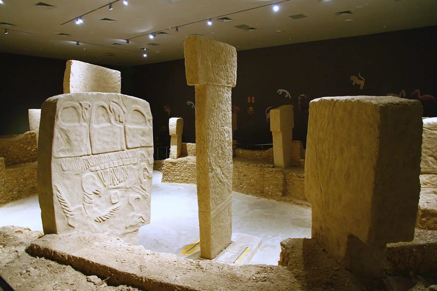 Neolithic stelae on display in the Şanlıurfa Archaeology Museum