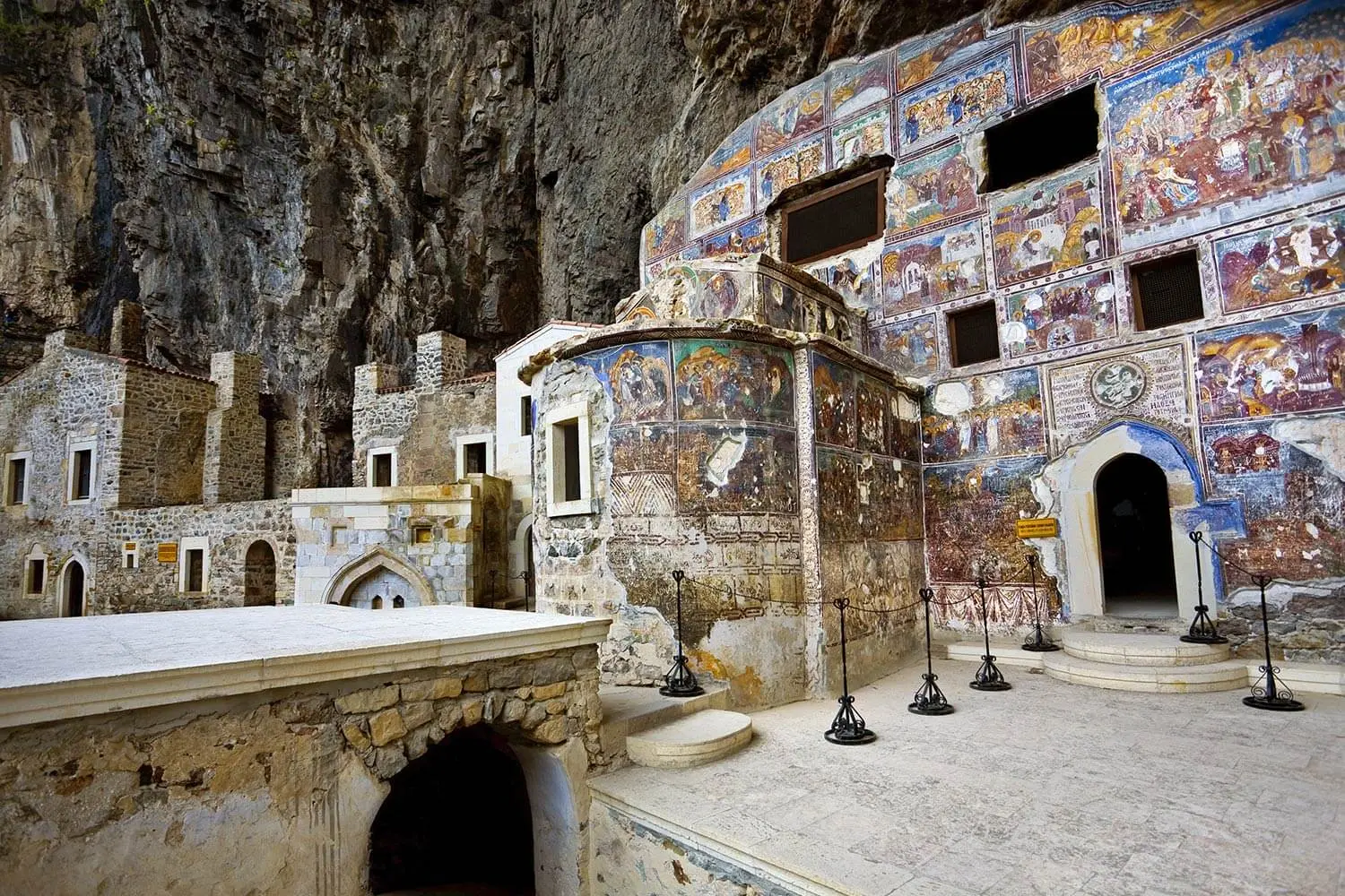 The rock church and chapels of Sumela Monastery