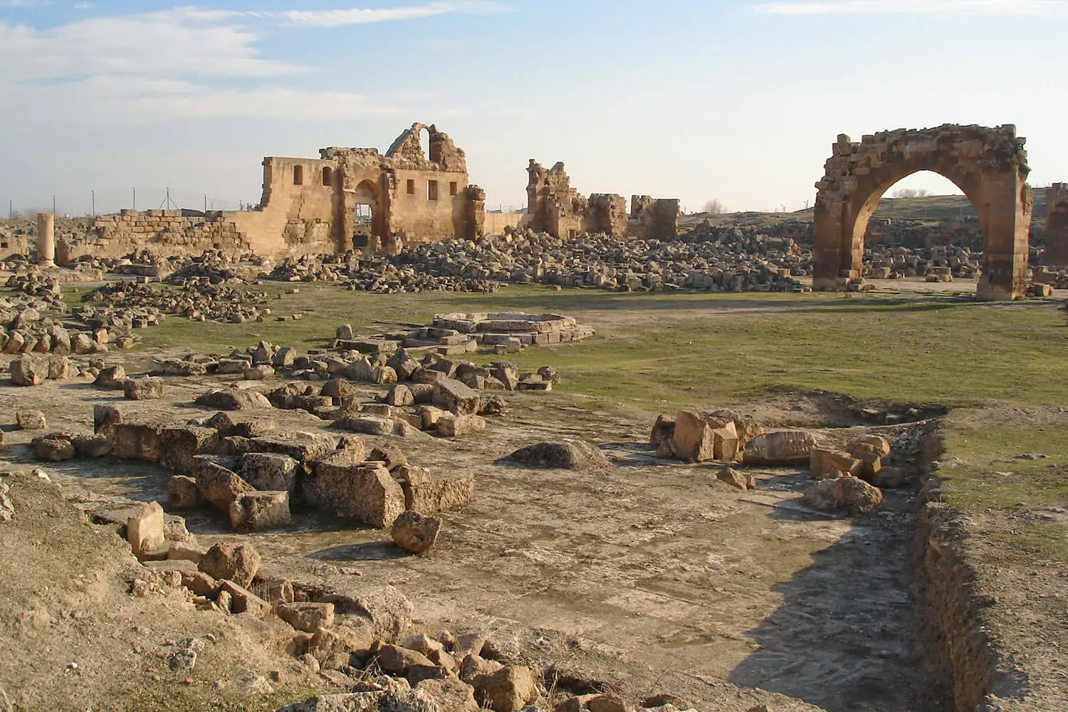 Ruins of the ancient city of Harran on the plain