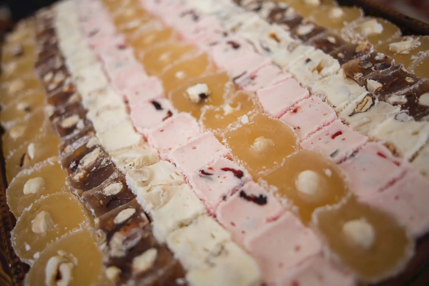 Safranbolu lokum (Turkish delight) on a tray