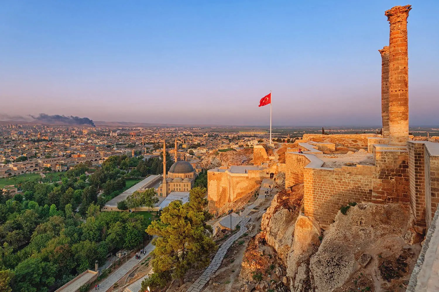 Şanlıurfa at dusk from the castle