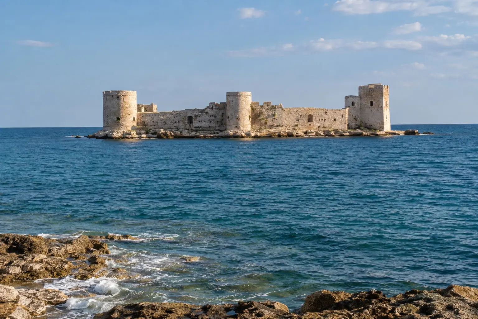 The sea castle off the shore at Ayas