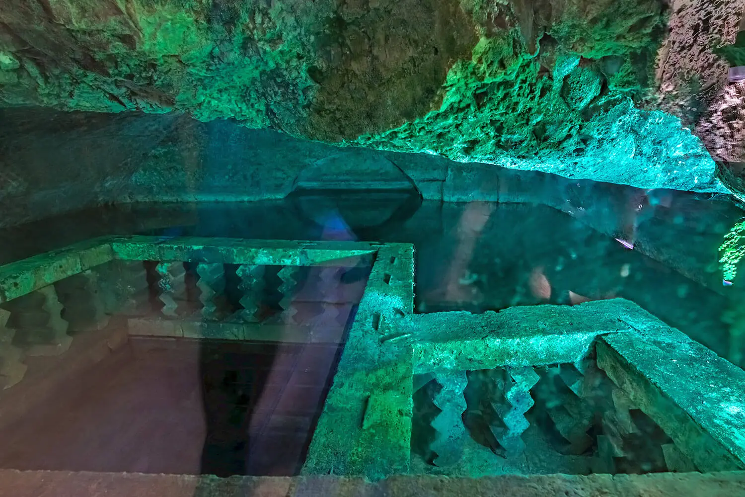 The spring pool inside the Cave of Abraham