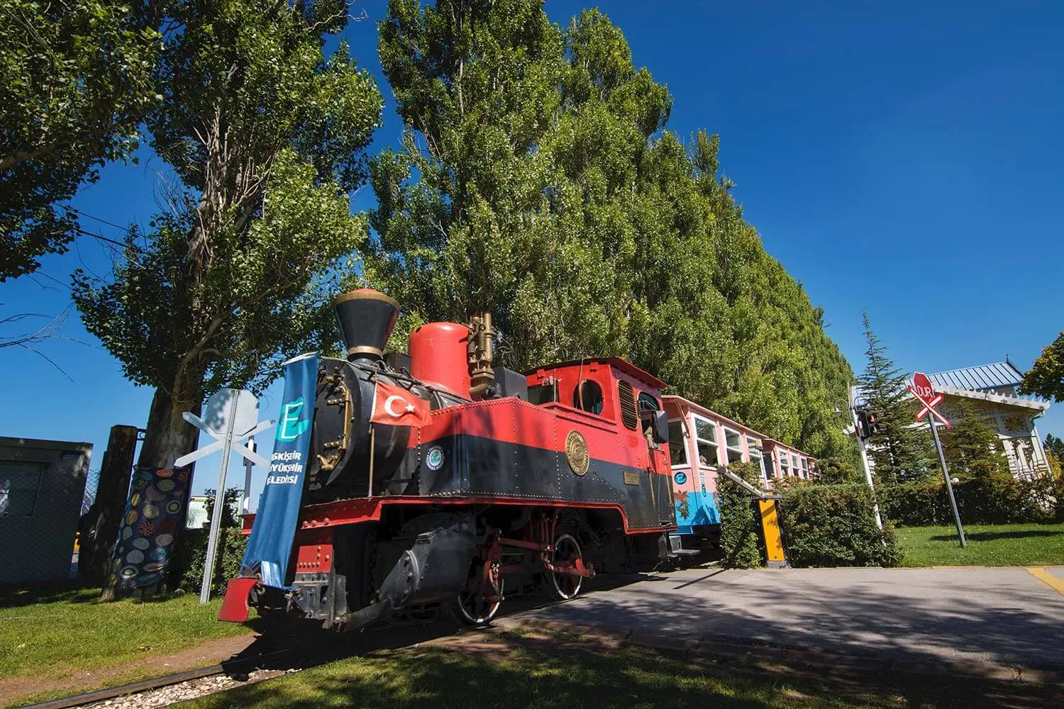 A steam locomotive in Sazova Park