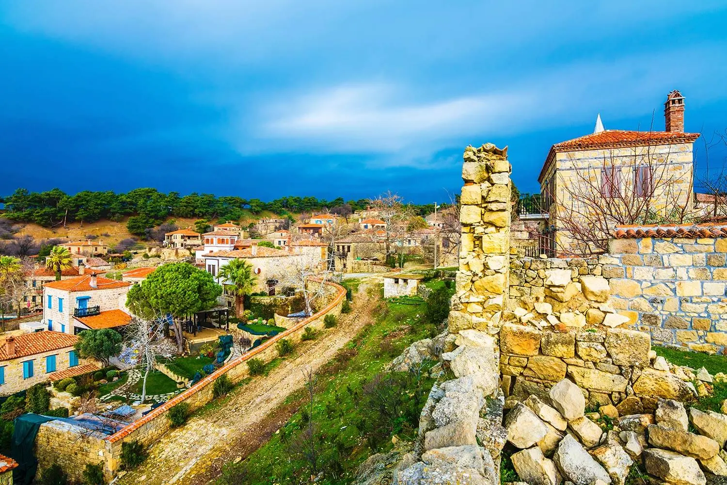 A stone village on the slopes of Mount Ida