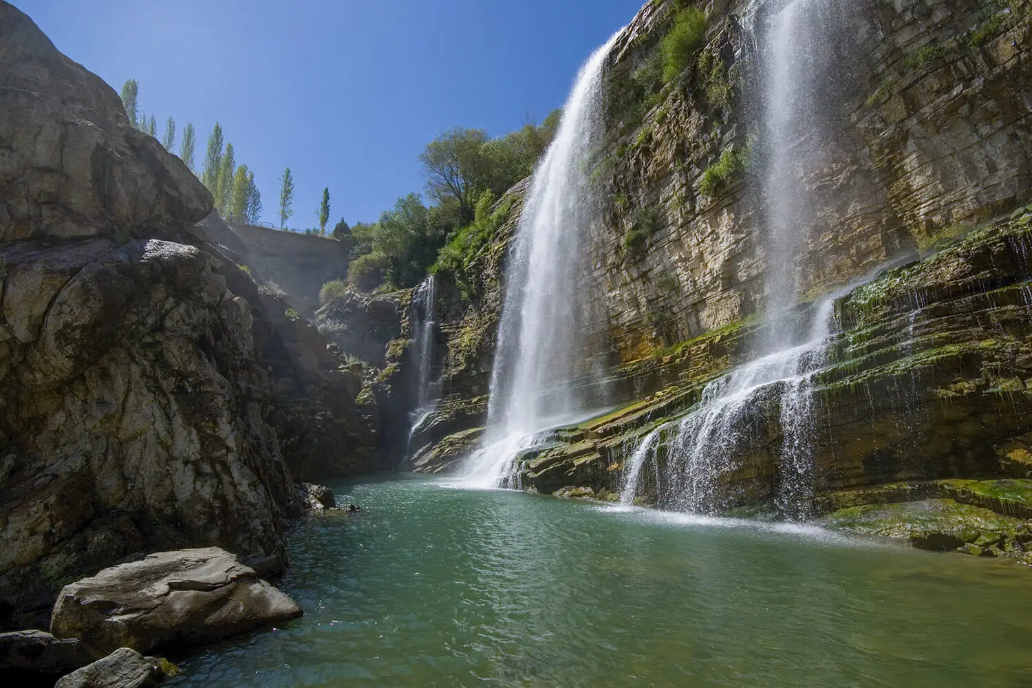 Tortum Waterfall and the pool below