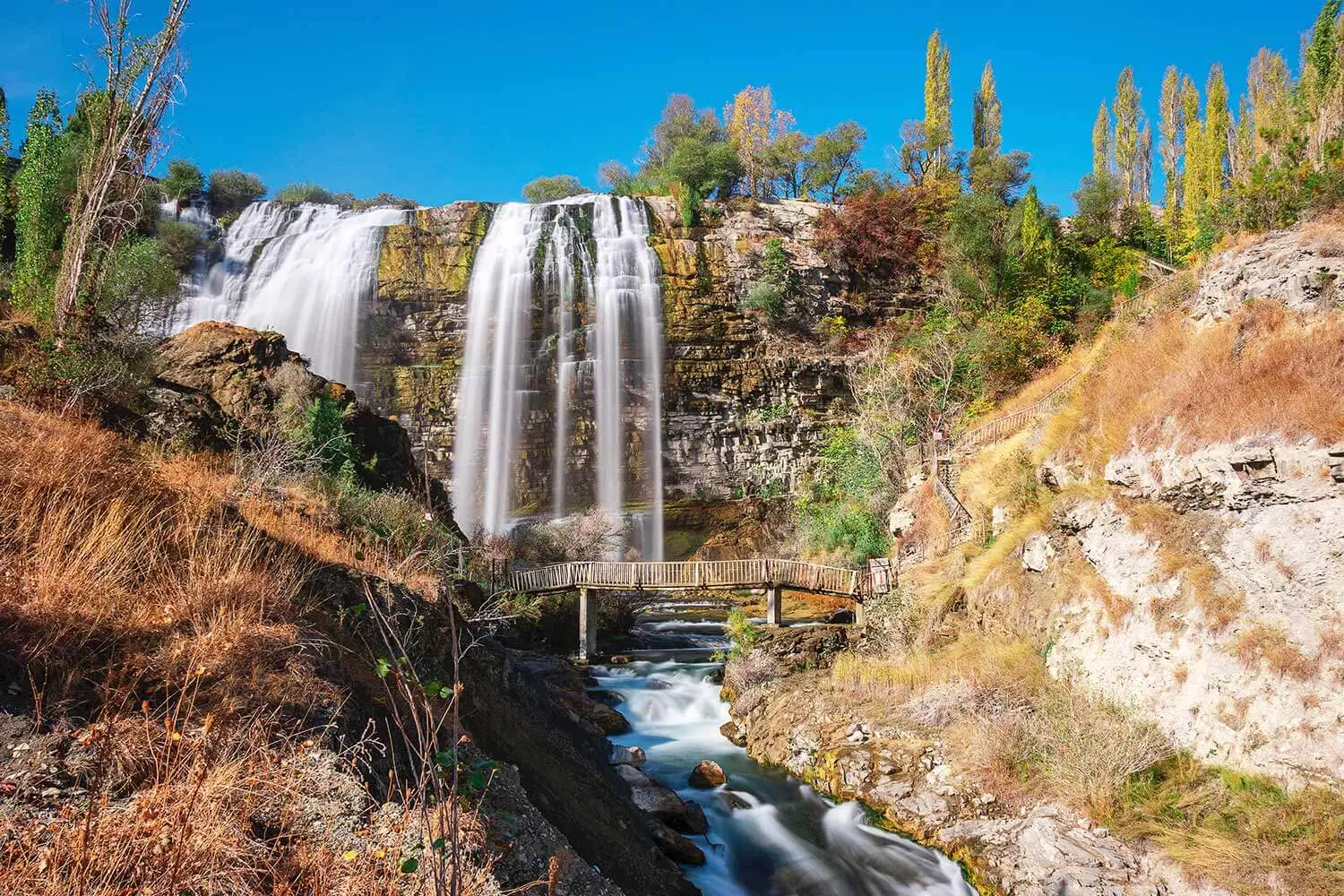 Tortum Waterfall in autumn