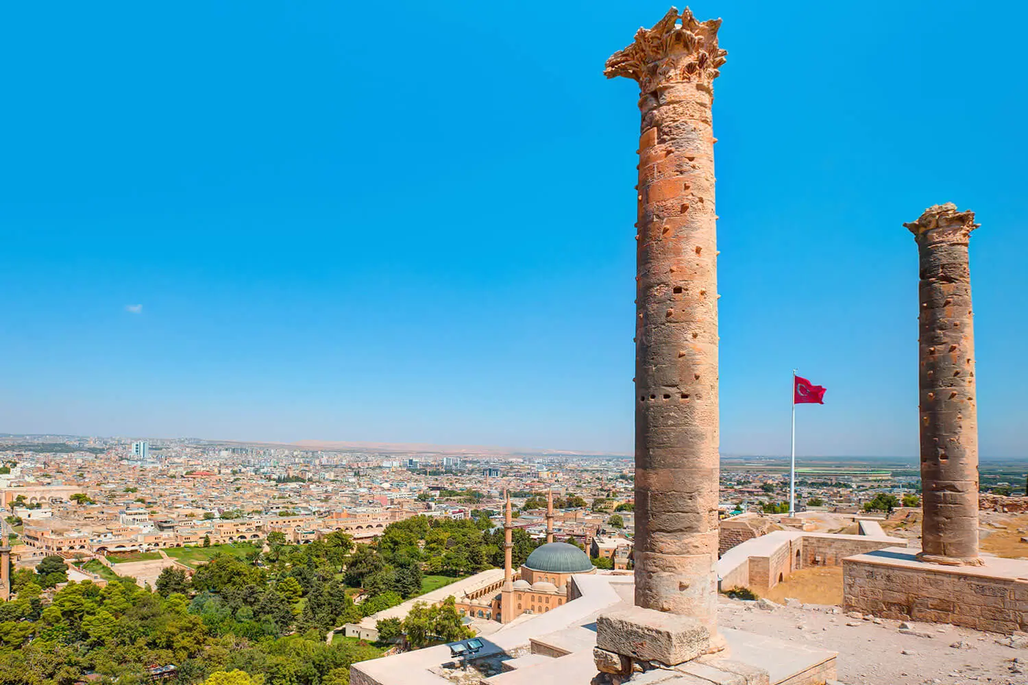 The two Corinthian columns on Şanlıurfa Castle