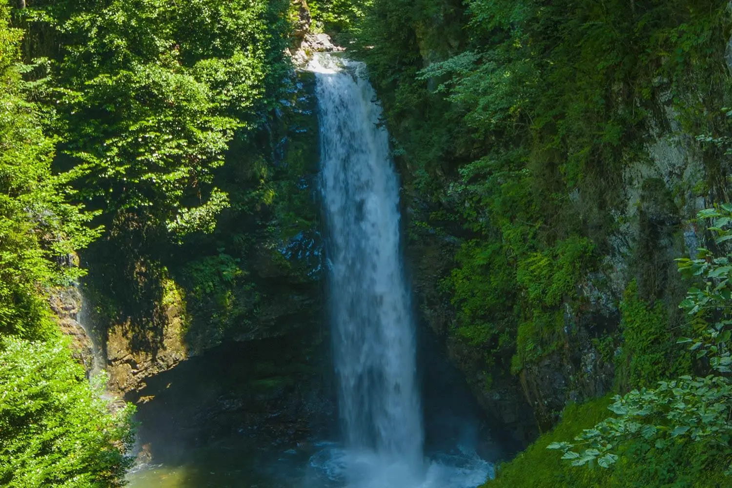 A waterfall in the forest near Ayder